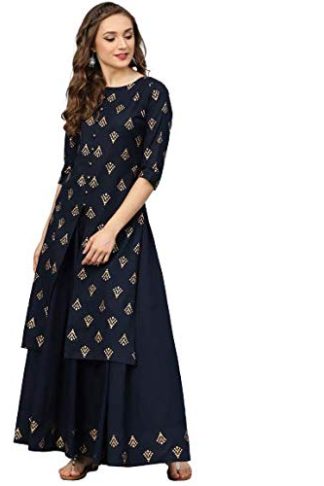 Women’s Rayon Printed Kurta Palazzo Set