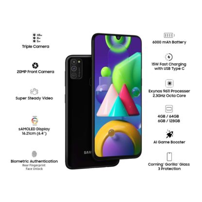 Samsung Galaxy M21 (Raven Black, 4GB RAM, 64GB Storage) - Image 2