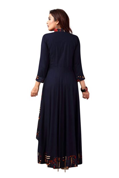 Women's Rayon Anarkali Blue Elegant Kurta - Image 5