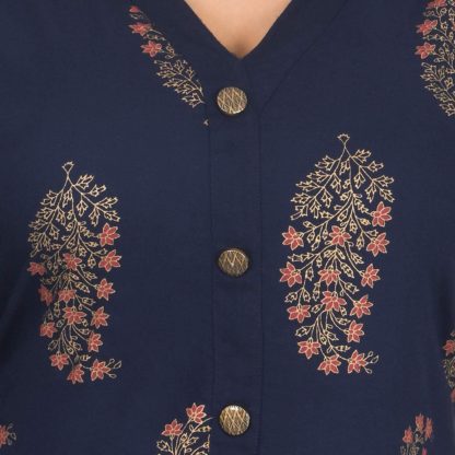 Stitched Formal and Casual Calf Length Printed Rayon Kurti Palazzo Set For Women - Image 3