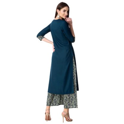 Women's Rayon Kurta With Palazzo Pant Set - Image 4