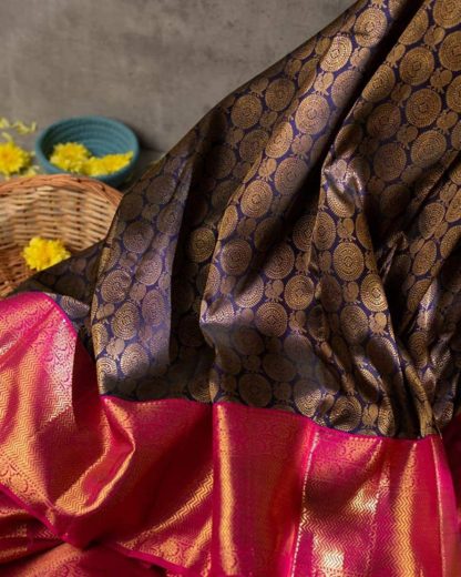 Women's Beautiful Kanchipuram Silk saree With Blouses - Image 4