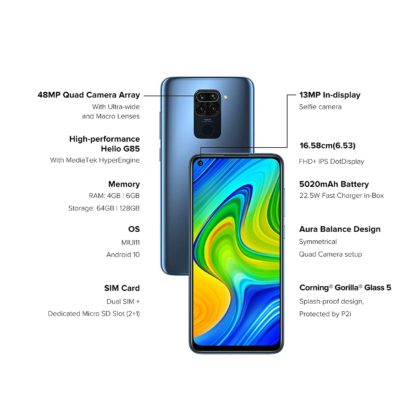Redmi Note 9 (Pebble Grey, 4GB RAM 64GB Storage) - 48MP Quad Camera & Full HD+ Display - Image 3