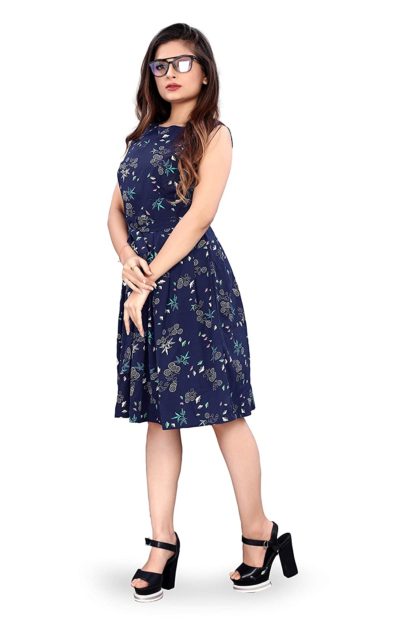 Beautiful Printed Knee Length Dress for Women