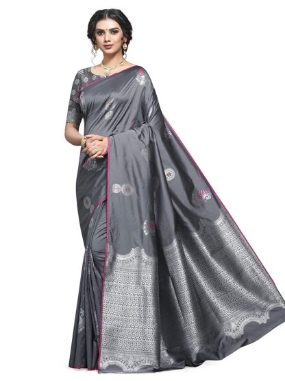 Elegant Silk Zari Saree with Blouse Piece