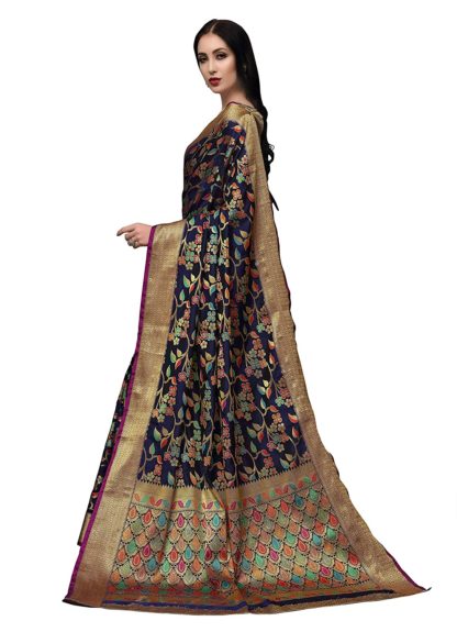 Kanchipuram Art Silk Saree With Blouse Piece - Image 3