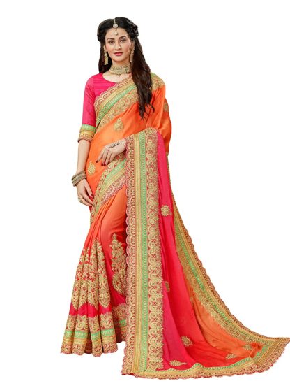 Women's Chiffon Saree with Blouse Piece