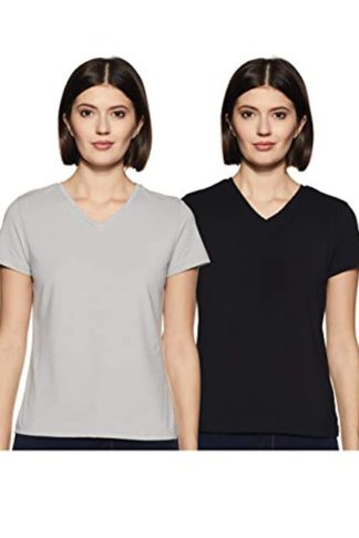 Women's Solid Regular Fit Half Sleeve T-Shirt (Combo Pack of 2)