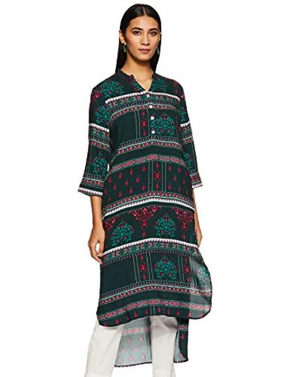 Women's Rayon Printed Straight Kurti - Image 2