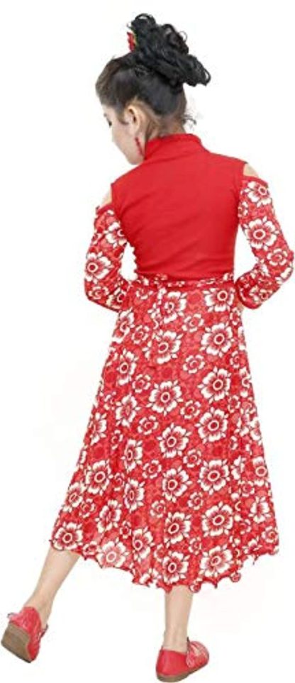 Girl's Red Color Fancy Gown - Image 2