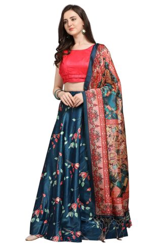 Women's Silk Digital Printed Lehenga Choli Set