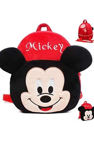 Mickey Velvet Kids School/Nursery/Picnic/Carry/Travelling Bag - 2 to 5 Age (Black)