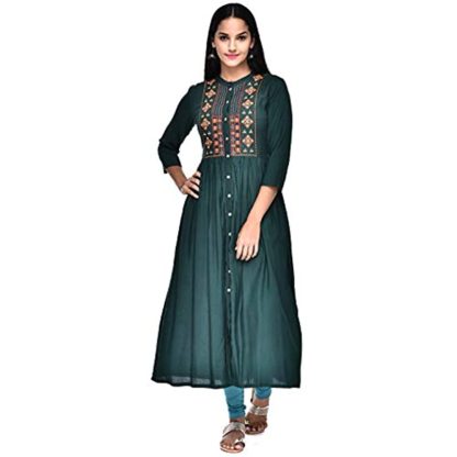Women's Ethnic Rayon A-Line Kurta