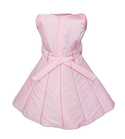 Girls Poly Cotton Bubble Dress (Pink) - Image 4