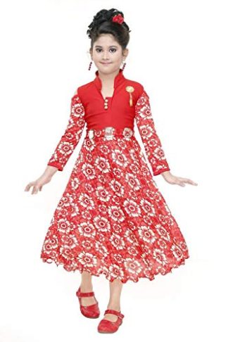 Girl’s Red Color Fancy Gown