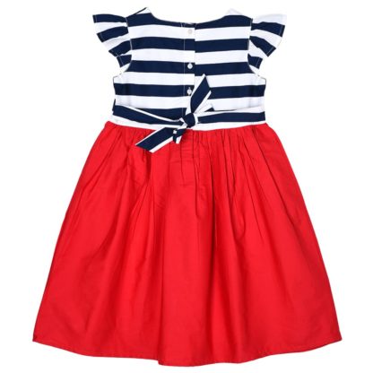 Girl's Red Cotton A-line Dress (7-8 Years) - Image 3
