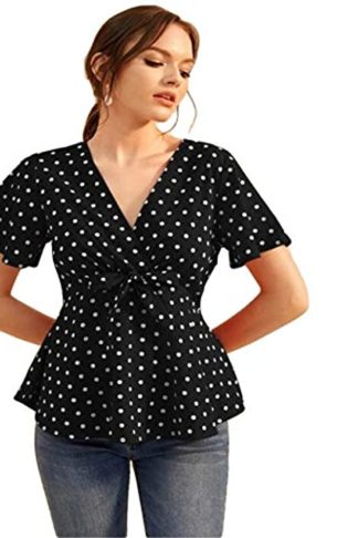 Women's Black Dot  Top