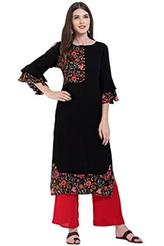 Women’s Rayon Straight Floral Print Kurti