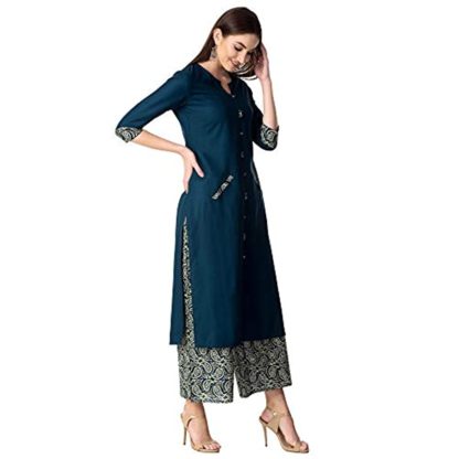 Women's Rayon Kurta With Palazzo Pant Set