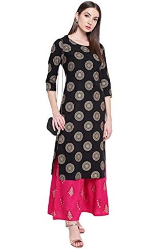 Women's Rayon Printed Kurta With Palazzo Set