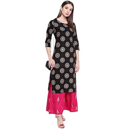 Women's Rayon Printed Kurta With Palazzo Set - Image 2