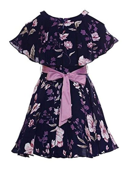 Girls Pleated Navy Blue Dress (7-8 Years) - Image 2