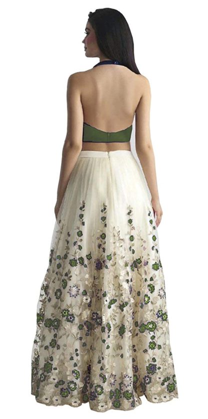 Net Floral Embroidered Lehenga Choli - Image 3