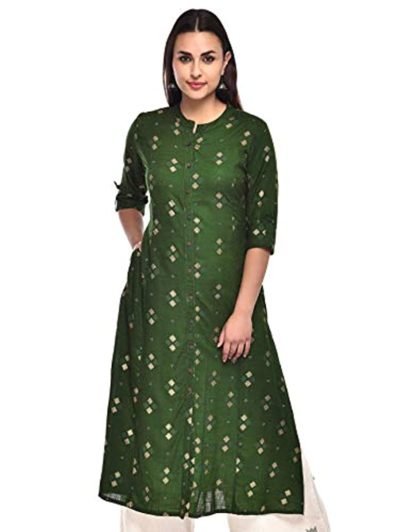 Women's Cotton Printed A-Line Kurta - Image 2