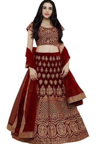 Women's Pure Silk Semi-Stitched Lehenga Choli Set