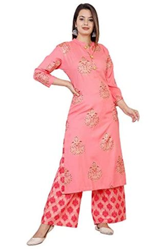 Women's Printed A-Line Kurta and Palazzo Set