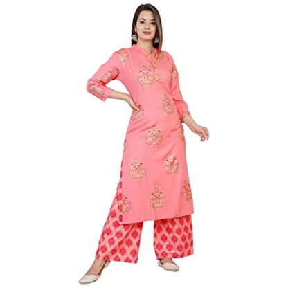 Women's Printed A-Line Kurta and Palazzo Set - Image 2