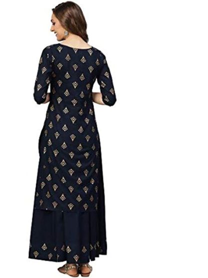 Women's Rayon Printed Kurta Palazzo Set - Image 2