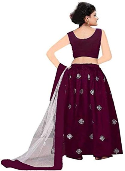 Girls' Satin Lehenga Choli (Free Size) - Image 2