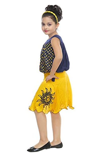 Girl's Cotton Sleeveless Knee Length Party Dress