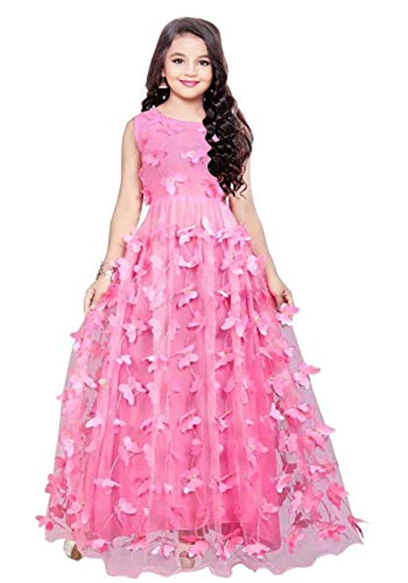 MARCY Kids Readymade Yellow Net Long Festival Gown Set for Girls :  Amazon.in: Clothing & Accessories