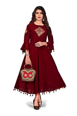 Woman’s Red Anarkali Kurti