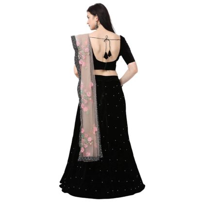 Black Velvet Lehenga Choli (Free Size) - Image 5