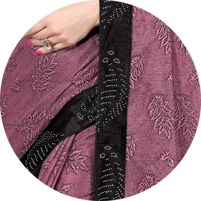 Lycra Embellished Contrast Border Woven Saree For Women With Blouse Fabric - Image 6