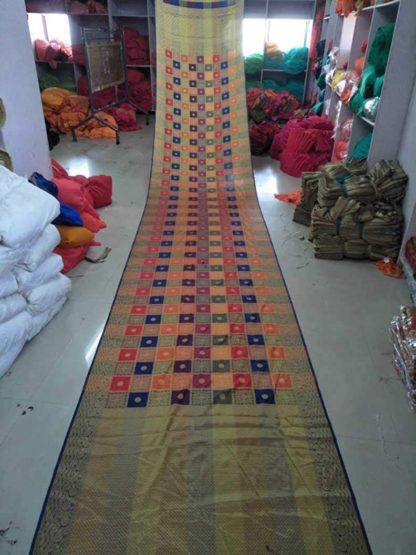 Multicolor Zari Woven Banarasi Style Patola Silk Sari With Blouse Piece