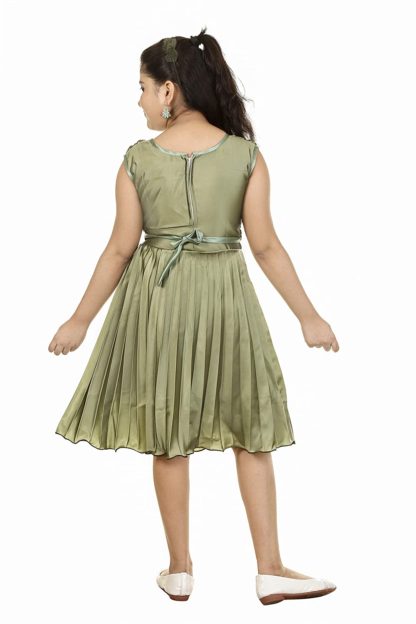 Girls Satin Made Western Frock - Image 4