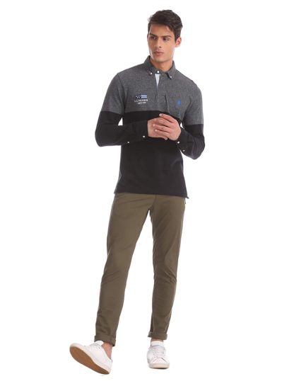 US Polo Association Men's Regular Polo Full Sleeve T-Shirt - Image 3
