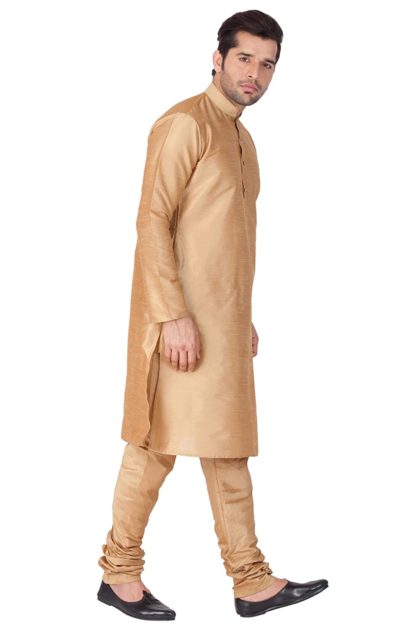 Father- Son Duo Cotton Silk Kurta Pyjama Set - Image 3
