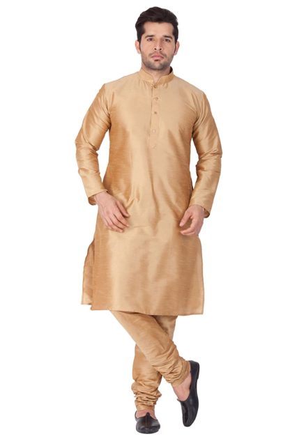 Father- Son Duo Cotton Silk Kurta Pyjama Set - Image 4