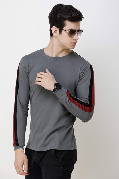 Triple Color Stripe Combo of Two Full Sleeve T-Shirts for Men - Image 6