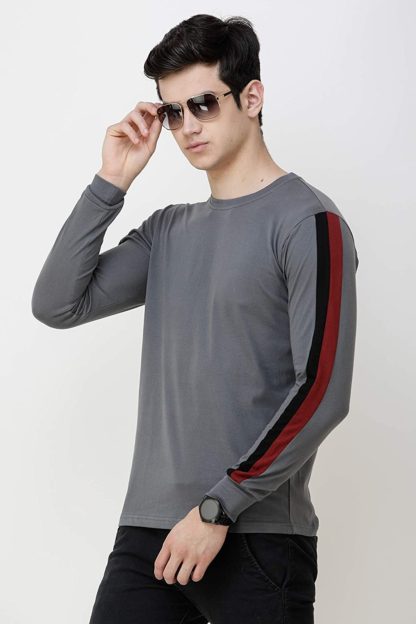 Triple Color Stripe Combo of Two Full Sleeve T-Shirts for Men - Image 5
