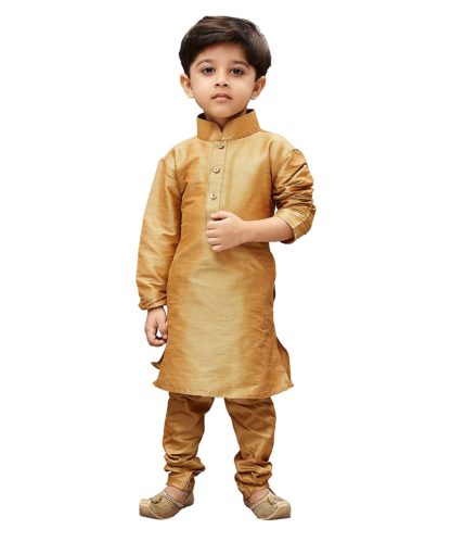Father- Son Duo Cotton Silk Kurta Pyjama Set - Image 5