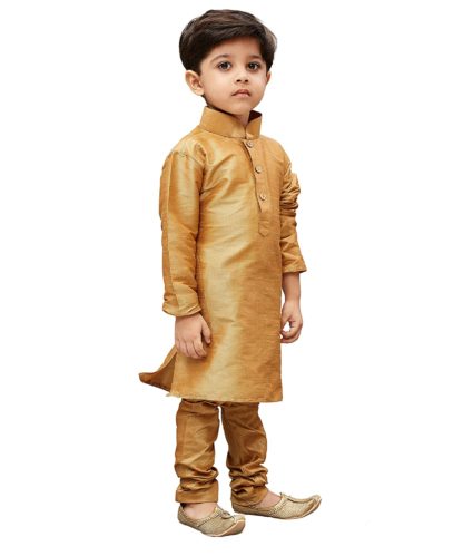 Father- Son Duo Cotton Silk Kurta Pyjama Set - Image 6