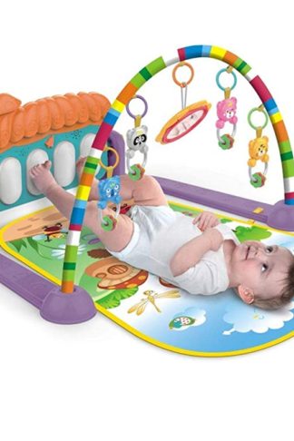 Multicolour Baby Gym for Kick and Play with Musical Light, Hanging Toys and Mat, Activity Bed (3-6 Months)