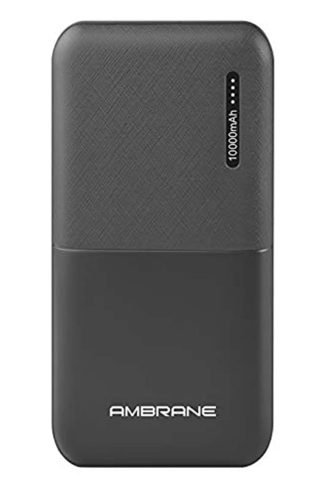 Ambrane 10000 mAh Li-Polymer Powerbank with Compact Size & Fast Charging for Smartphones, Smart Watches, Neckbands & Other Devices (Capsule 10K, Black)