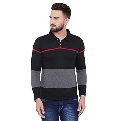 Men's Full Sleeves Striper Polo T-Shirt - Image 2